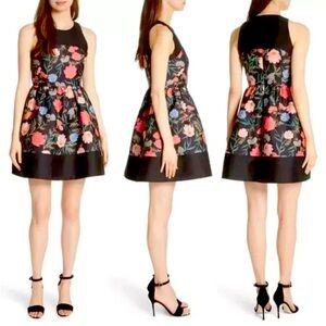 Kate Spade Blossom Mikado Fit and Flare Garden Floral Dress SZ: 4
